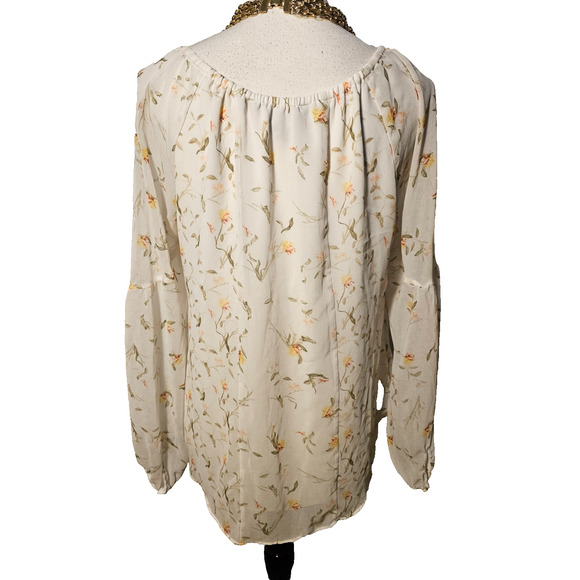 White House Black Market Womens Lightweight Layered Blouse Button Cuff Size 10 - Picture 5 of 6